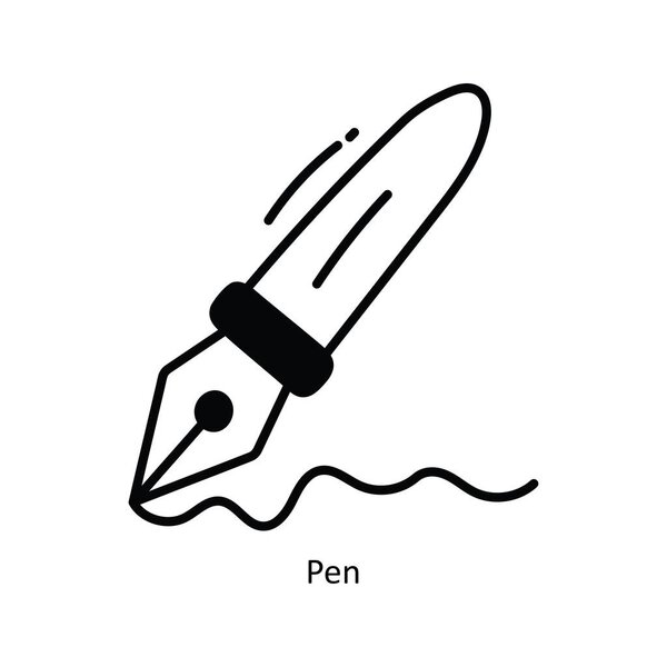 Pen doodle semi solid icon Icon Design illustration. School and Study Symbol on White background EPS 10 File 