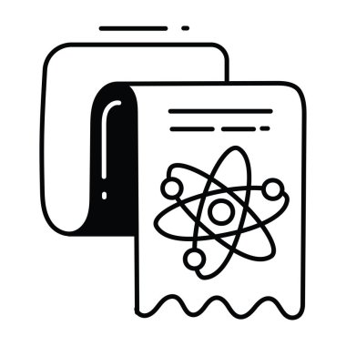 Laboratuvar karalama yarı katı simge simgesi tasarım çizimi. Beyaz arkaplan EPS 10 Dosyasında Bilim ve Teknoloji Sembolü