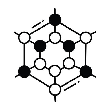 Polymer doodle yarı katı simge simgesi tasarımı. Beyaz arkaplan EPS 10 Dosyasında Bilim ve Teknoloji Sembolü
