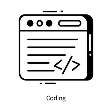 Yarı simge simgesi simgesi çizimi kodlanıyor. Beyaz arkaplan EPS 10 Dosyasında Başlangıç Sembolü