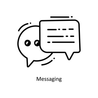 Mesaj karalama yarı katı simge simgesi tasarım illüstrasyonu. Beyaz arkaplan EPS 10 Dosyasında Başlangıç Sembolü