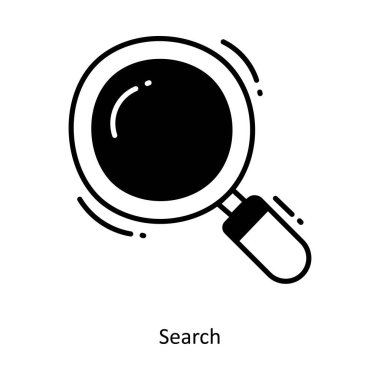 Karalama yarı katı simge simge tasarımı illüstrasyonunu ara. Beyaz arkaplan EPS 10 Dosyasında Başlangıç Sembolü