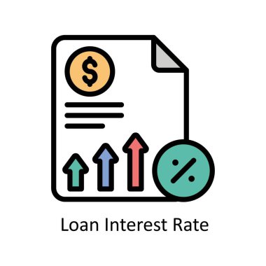 Kredinin Faiz Oranı vektörü Simge Tasarımı illüstrasyonu taslağını doldurdu. Beyaz arkaplan EPS 10 Dosyasında İş ve Yönetim Sembolü