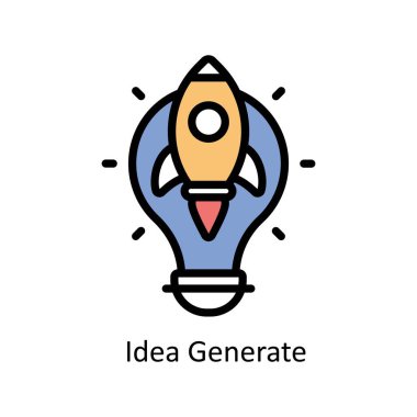 Fikir Oluşturma Vektörü Simge Tasarımı çizimi çizimi. Beyaz arkaplan EPS 10 Dosyasında İş ve Yönetim Sembolü