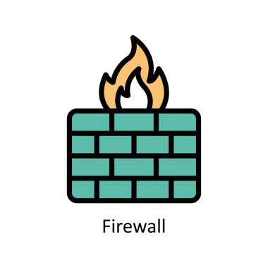 Firewall vektörü Simge Tasarımı illüstrasyonunu yükledi. Beyaz arkaplan EPS 10 Dosyasında İş ve Yönetim Sembolü