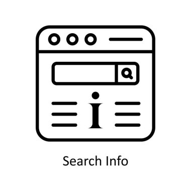 Arama bilgi vektörü ana hatları Simge Tasarımı illüstrasyonu. Beyaz arkaplan EPS 10 Dosyasında İş ve Yönetim Sembolü