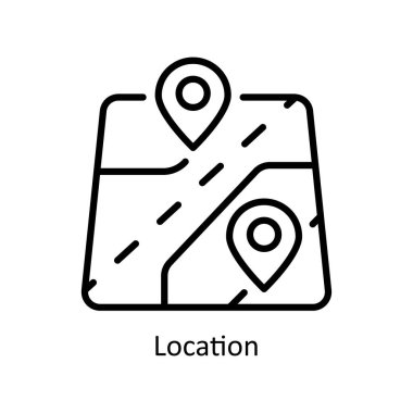 Konum vektörü ana hatları Simge Tasarımı illüstrasyonu. Beyaz arkaplan EPS 10 Dosyasında İş ve Yönetim Sembolü