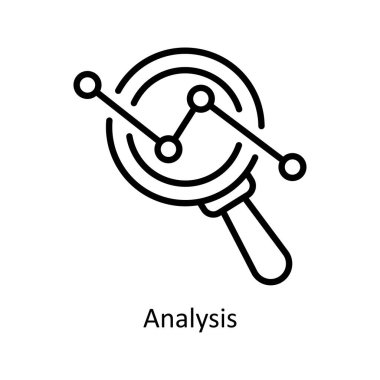Analiz vektör anahatları Simge Tasarım çizimi. Beyaz arkaplan EPS 10 Dosyasında İş ve Yönetim Sembolü