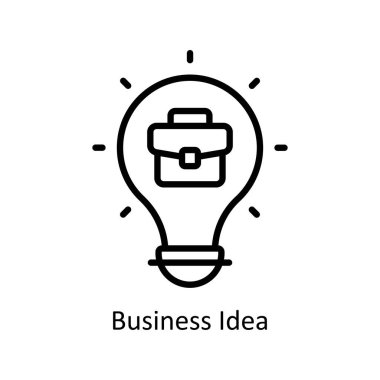 İş Fikri vektör anahatları Simge Tasarımı illüstrasyonu. Beyaz arkaplan EPS 10 Dosyasında İş ve Yönetim Sembolü