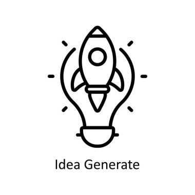 Fikir Oluştur vektör taslağı Simge Tasarımı illüstrasyonu. Beyaz arkaplan EPS 10 Dosyasında İş ve Yönetim Sembolü