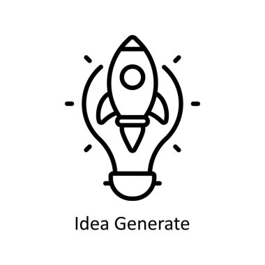 Fikir Oluştur vektör taslağı Simge Tasarımı illüstrasyonu. Beyaz arkaplan EPS 10 Dosyasında İş ve Yönetim Sembolü