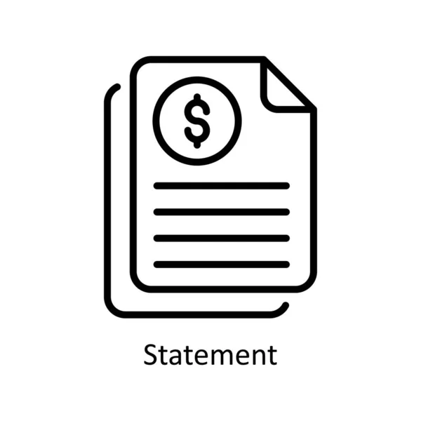 Statement Vector Outline Icon Design Illustration Símbolo Negócios Gestão Fundo Ilustração De Stock
