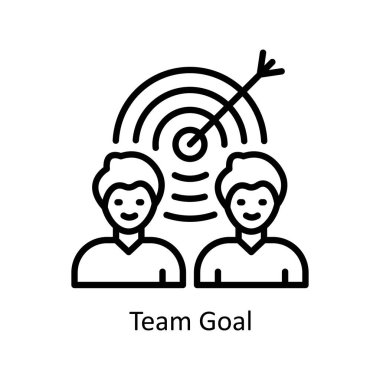 Takım Gol vektör anahatları Simge Tasarım çizimi. Beyaz arkaplan EPS 10 Dosyasında İş ve Yönetim Sembolü