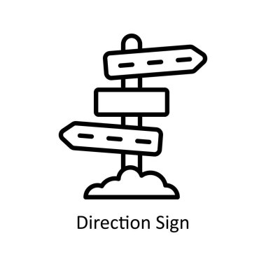 Yönlendirme İşareti vektör anahatları Simge Tasarımı illüstrasyonu. Beyaz arkaplan EPS 10 Dosyasında İş ve Yönetim Sembolü