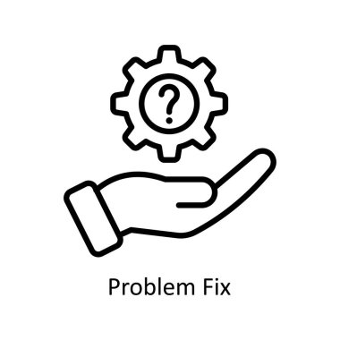 problem düzeltme vektör taslağı simge tasarımı illüstrasyonu. Beyaz arkaplan EPS 10 Dosyasında İş ve Yönetim Sembolü