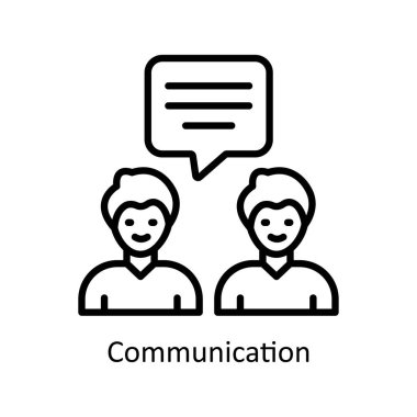 İletişim vektörü ana hatları Simge Tasarımı illüstrasyonu. Beyaz arkaplan EPS 10 Dosyasında İş ve Yönetim Sembolü