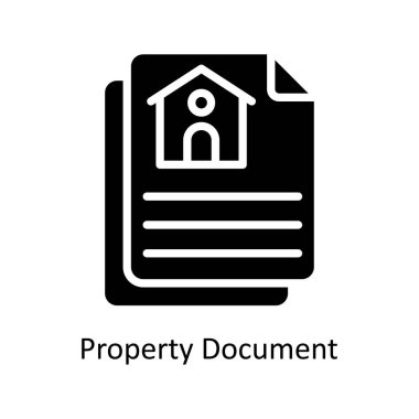 Özellik Belgesi Katı Simge Tasarım çizimi vektörü. Beyaz arkaplan EPS 10 Dosyasında İş ve Yönetim Sembolü