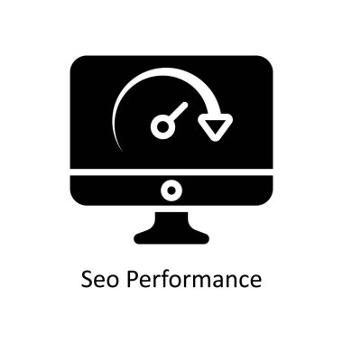 SEO Performans Vektörü Solid Icon Design Illustration. Beyaz arkaplan EPS 10 Dosyasında İş ve Yönetim Sembolü