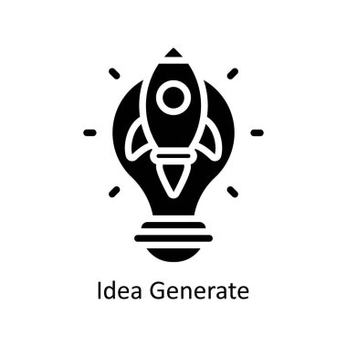 Fikir Solid Icon Design illüstrasyon vektörü oluştur. Beyaz arkaplan EPS 10 Dosyasında İş ve Yönetim Sembolü