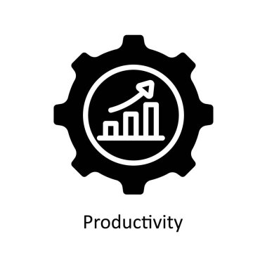 Üretkenlik vektörü Solid Icon Design Illustration. Beyaz arkaplan EPS 10 Dosyasında İş ve Yönetim Sembolü