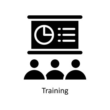 Eğitim vektörü Solid Icon Design Illustrasyon. Beyaz arkaplan EPS 10 Dosyasında İş ve Yönetim Sembolü