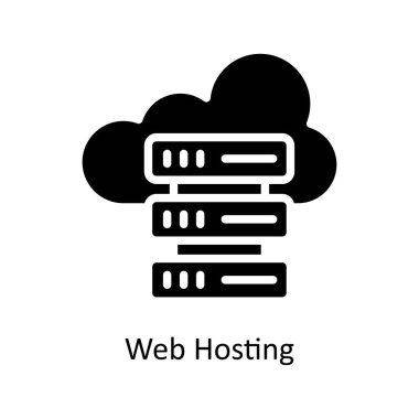 Web sunucu vektörü Solid Icon Design Illustration. Beyaz arkaplan EPS 10 Dosyasında İş ve Yönetim Sembolü