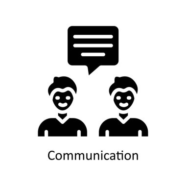 İletişim vektörü Solid Icon Design Illustrasyon. Beyaz arkaplan EPS 10 Dosyasında İş ve Yönetim Sembolü