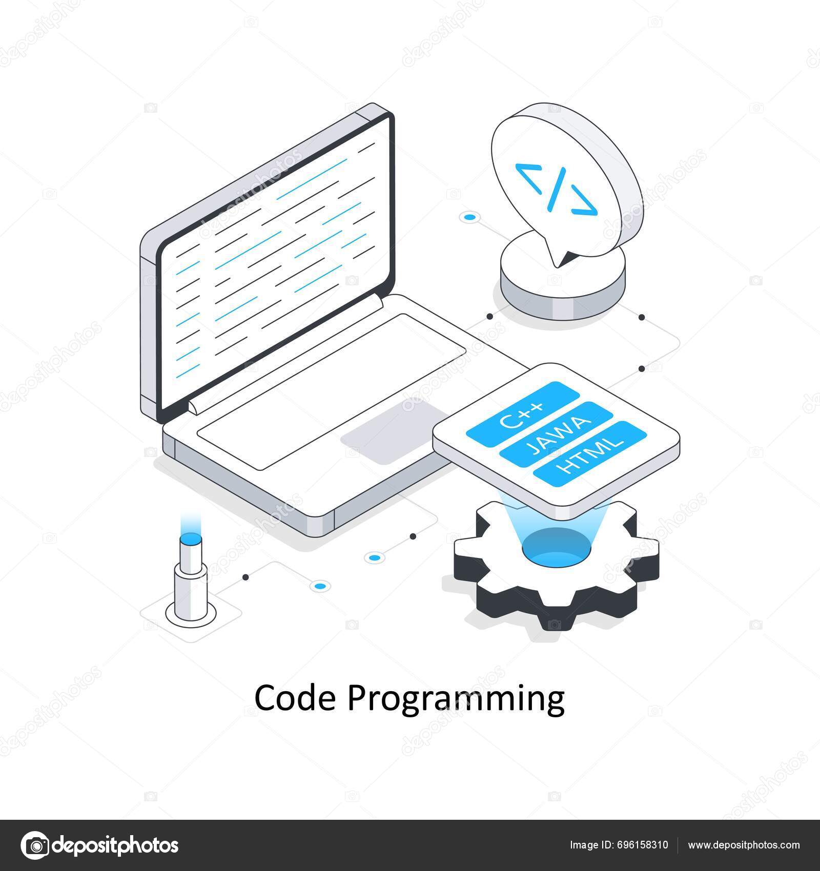Code Programming Isometric Stock Illustration Eps File Stock Vector by ...