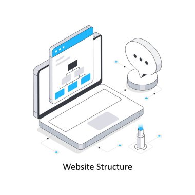 Web sitesi Yapısı izometrik hisse senedi çizimi. EPS Dosyası