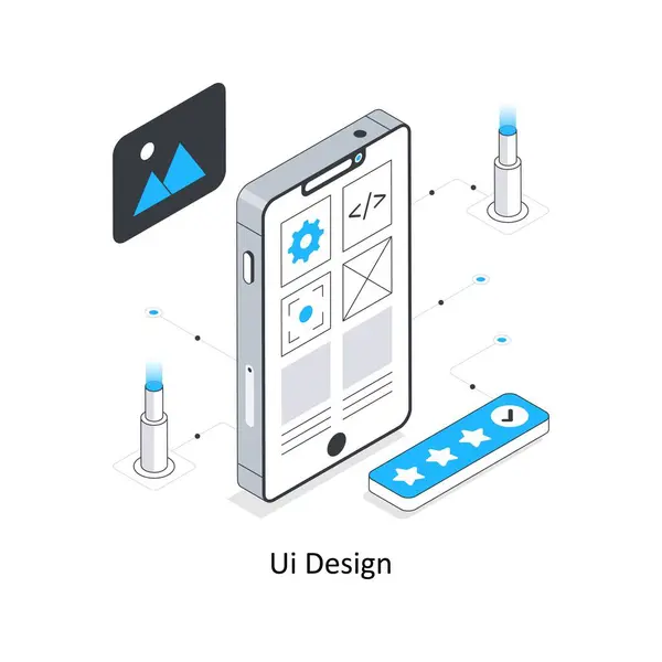 Ui Design izometrik hisse senedi çizimi. EPS Dosyası