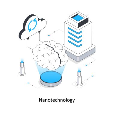 Nanoteknoloji izometrik hisse senedi çizimi. EPS Dosyası