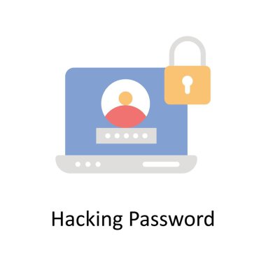 Parola Vektörü Düz simge çizimi hackleniyor. EPS 10 Dosyası