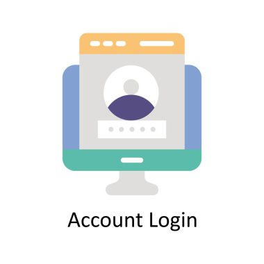 Hesap Giriş Vektörü Düz Simgesi Biçimlendirmesi. EPS 10 Dosyası