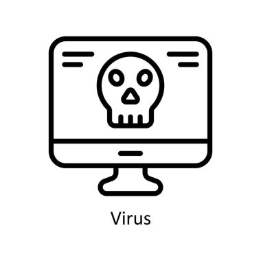 Virüs vektör taslağı simge biçimi illüstrasyonu. EPS 10 Dosyası