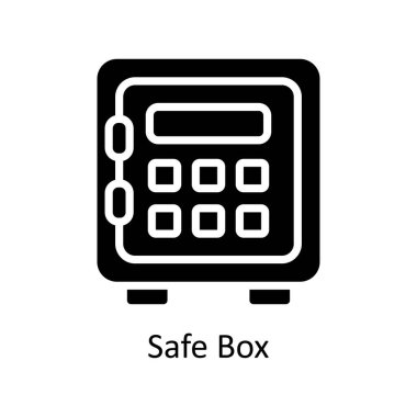 Güvenli Kutu vektörü Katı simge biçimi illüstrasyonu. EPS 10 Dosyası