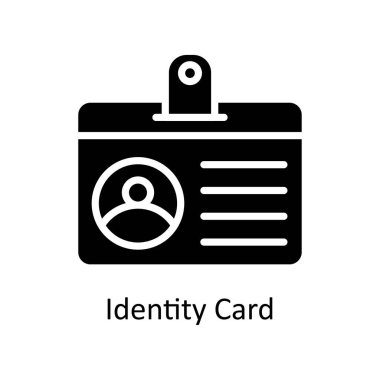 Kimlik kartı vektörü Solid simge biçimi illüstrasyonu. EPS 10 Dosyası