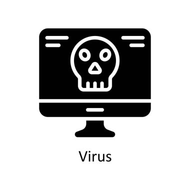Virüs vektörü Solid simge biçimi illüstrasyonu. EPS 10 Dosyası
