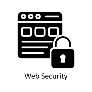 Web Güvenlik Vektörü Katı ikon Biçimi illüstrasyonu. EPS 10 Dosyası