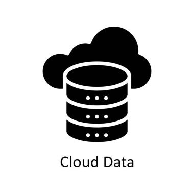Bulut Veri Vektörü Katı simge Biçimi illüstrasyonu. EPS 10 Dosyası