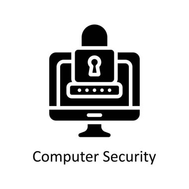 Bilgisayar Güvenlik Vektörü Katı simge Biçimi illüstrasyonu. EPS 10 Dosyası