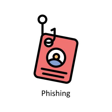 Phishing Vektör Doldurulmuş dış hat simgesi çizimi. EPS 10 Dosyası