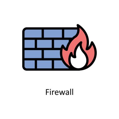 Firewall Vektörü Taslak Simgesi Biçimlendirmesi. EPS 10 Dosyası