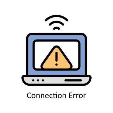 Bağlantı Hatası Vektörü Doldurulmuş dış hat simgesi çizimi. EPS 10 Dosyası