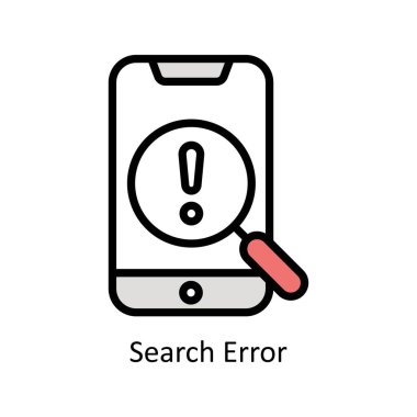 Arama Hatası vektörü ana hatları simge biçimi illüstrasyonunu doldurdu. EPS 10 Dosyası
