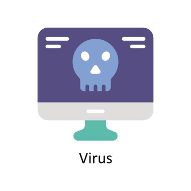 Virüs vektörü Düz simge stili resimleme. EPS 10 Dosyası