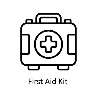 İlk yardım kiti vektör taslağı simge biçimi illüstrasyonu. EPS 10 dosyası