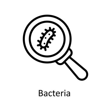 Bakteri vektör ana hatları simge biçimi illüstrasyonu. EPS 10 Dosyası