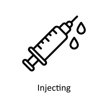 Vektör ana hatları ikon biçimi illüstrasyonu enjekte ediliyor. EPS 10 Dosyası