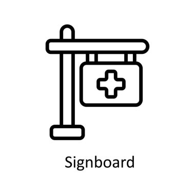 İmza vektörü ana hatları simge biçimi illüstrasyonu. EPS 10 Dosyası