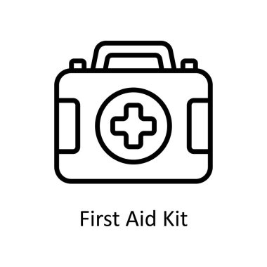 İlk yardım kiti vektör taslağı simge biçimi illüstrasyonu. EPS 10 dosyası
